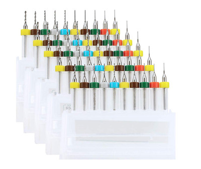 50PCS Carbide Micro Drill Bits Set 0.3-1.2mm PCB Driiling Bit for CNC Engraving