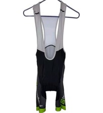 Fast Freddy Mens Medium Black Gray Neon Green Cycling Bib Shorts Biking USA Made