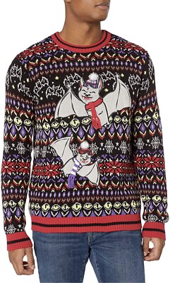 Blizzard Bay Men's Ugly Goth Christmas Sweater Bats ~ Size MEDIUM Hallowe'en