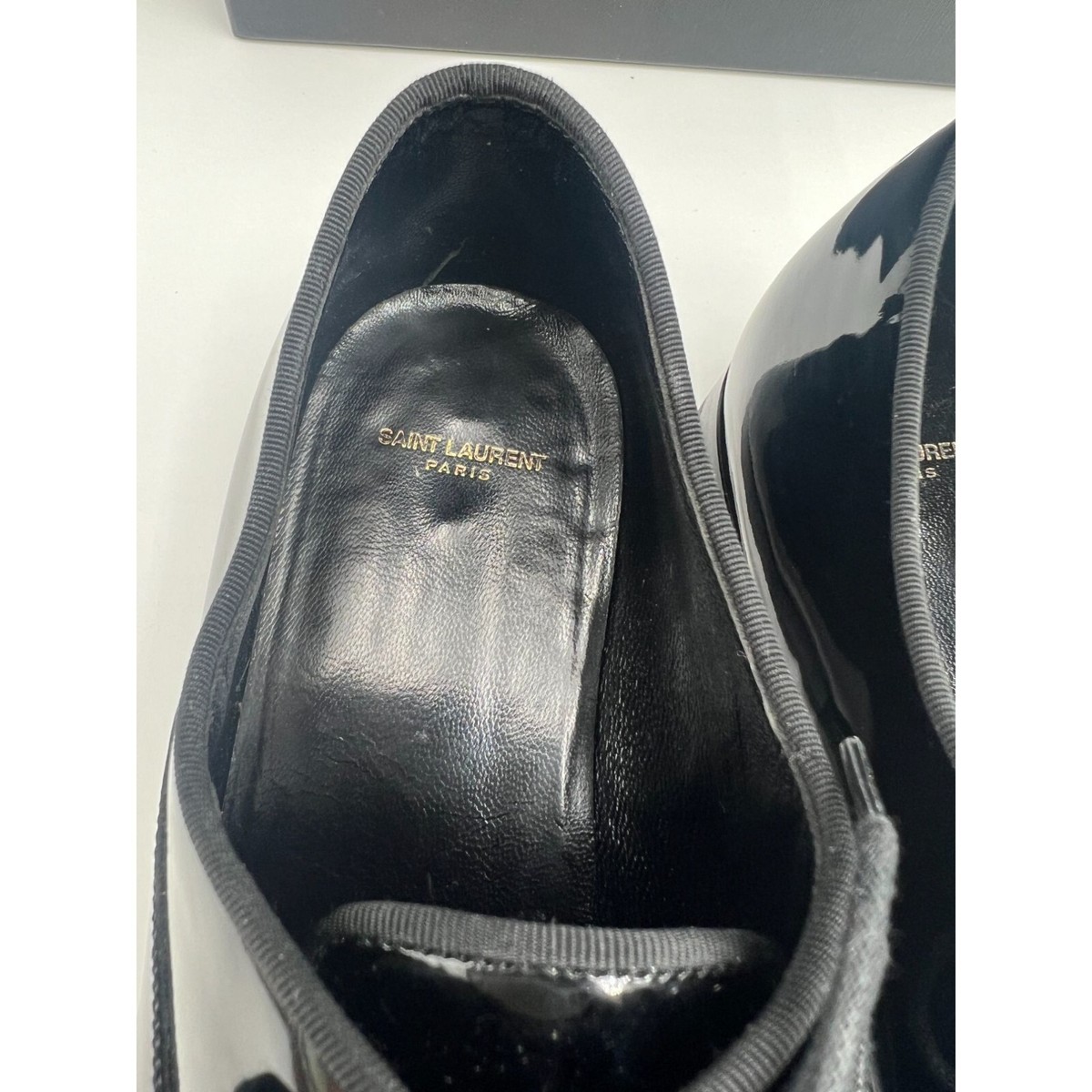 YSL Saint Laurent Paris Womens Black Patent Leather Dress