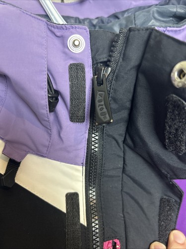 VOLCOM Women’s Hooded Snowboard Jacket XL Purple Black Thermonite Let It Storm - Picture 9 of 21