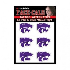 Kansas State Wildcats 6 Pack Tattoos Face Cals NEW Fan Decal Sticker Party