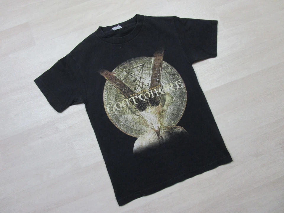 Camiseta vintage Y2K Goatwhore (S) banda de metal de lodo "A Haunting Curse" baño ácido Foto 2 de 4