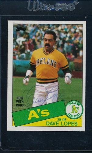 1985 Topps #12 Dave Lopes A's Signed Auto *43978