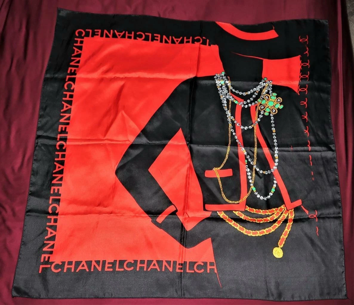 designer chanel silk scarf for women