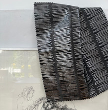 SALE%  PILA* schwarz-silber metallic Stoff Meterware 50 % Leinen Nya Nordiska