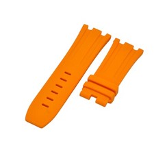 30mm Orange Rubber Watch Strap For Audemars Piguet Royal Oak 44 Grip Tang Buckle