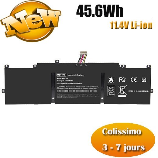 Batterie HP ME03XL de remplacement pour PC portable 11.4V 45.6Wh