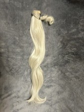 26" clip in synthetic ponytail hair extension soft waves icy platinum blonde