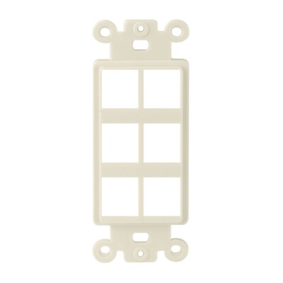 Construct Pro 6-Port Single Gang Keystone Decora Style Insert Strap Light Almond