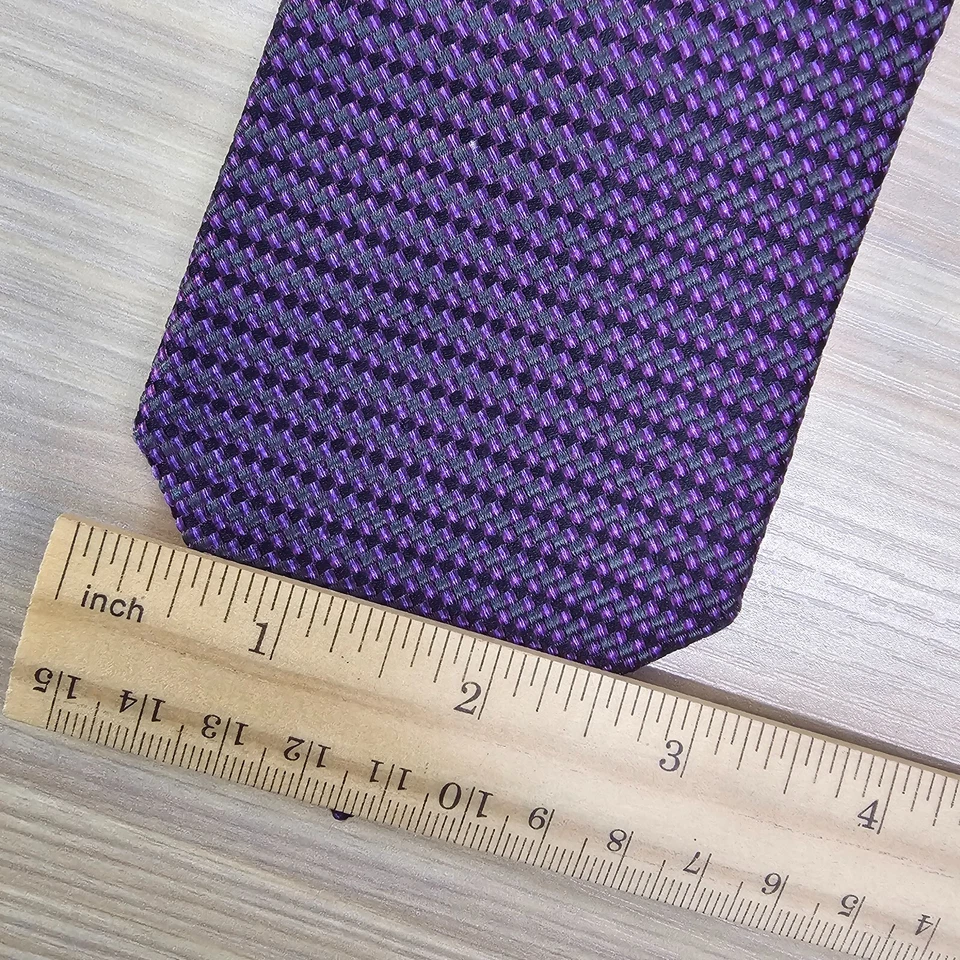 Vestido de traje de seda tejido con textura púrpura corbata para hombre preparación BLOOMINGDALES The Mens Store Foto 2 de 4