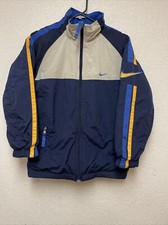 Nike Jacket Youth Size M 10-12 Reversible Winter Fleece Lined Full Zip Y2K