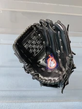 RARE AKADEMA 6" BLACK MINI GLOVE WITH NEGRO LEAGUES BASEBALL MUSEUM LOGO DISPLAY