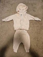 Carter's 2-Piece Set Baby 3 Months Pink Terry Bear Cotton Pockets