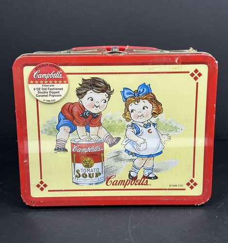 Vintage 1998 NOS Campbell's Soup Kids Metal Lunchbox 7.5" X 6" Yellow Sealed