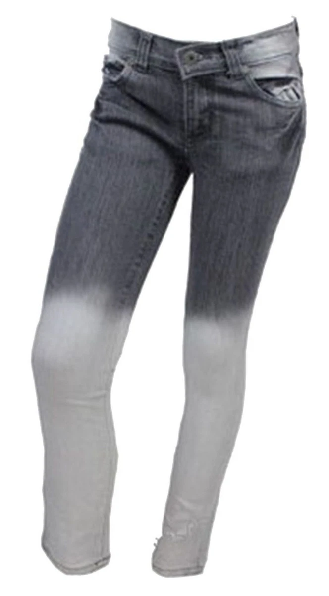 Girls Funky Diva grey Tye Dye Two Tone Effect Denim jeans.Size 7 8Years