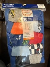Wonder Nation Boys Underwear Soft Cotton Boxer Briefs 10-Pack, Sz 14/16 XL Husky