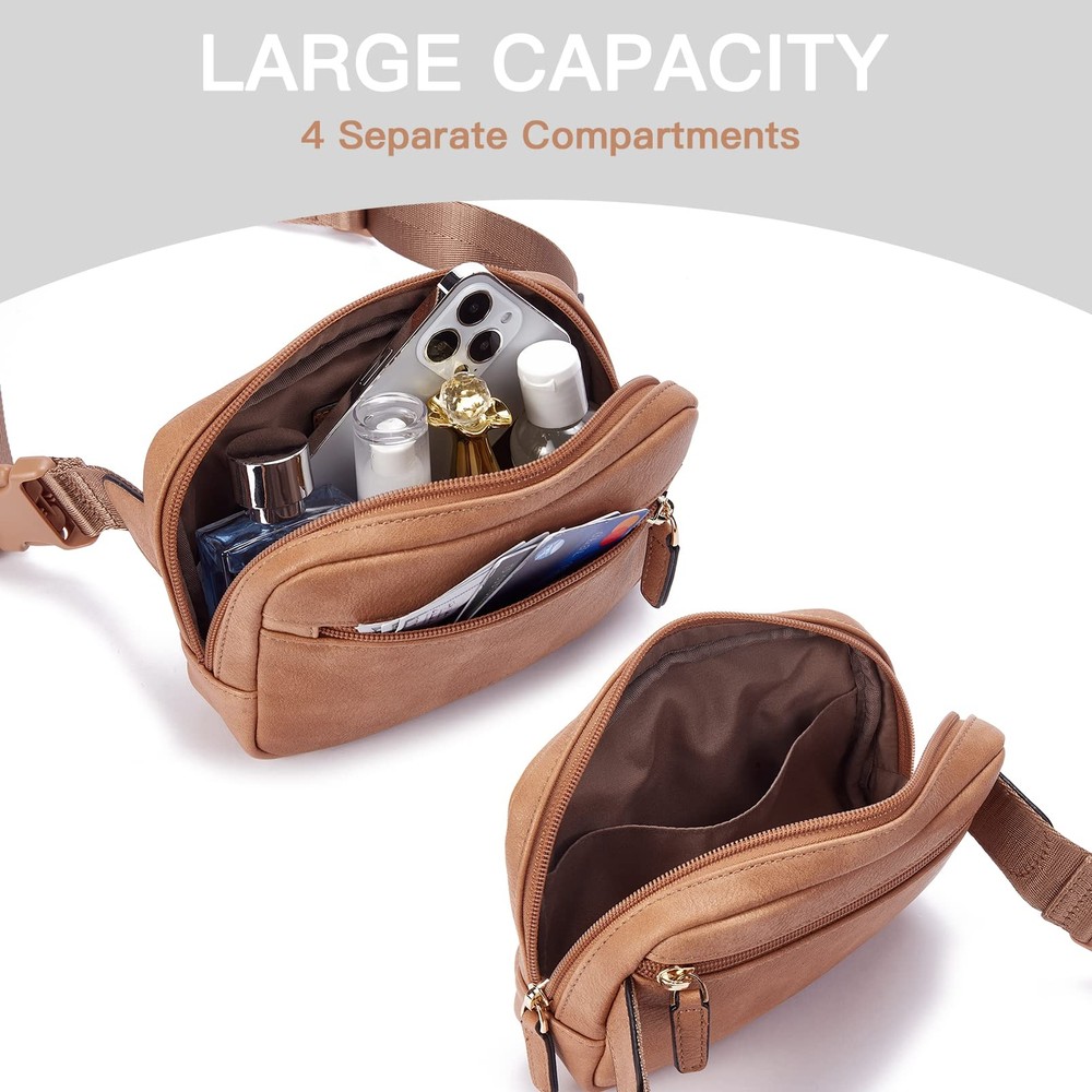 Belt Bag for Women PU Leather Fanny Pack Crossbody Bags for Women Waist Bag w...