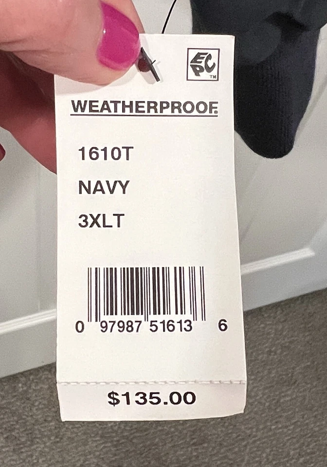 Jack 3XLT grande y alto resistente a la intemperie azul marino resistente a la intemperie azul marino nuevo con etiquetas Foto 2 de 3