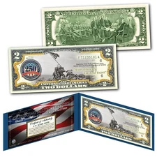 MARINES 250th ANNIVERSARY Milestones of the U.S. Armed Forces Authentic $2 Bill