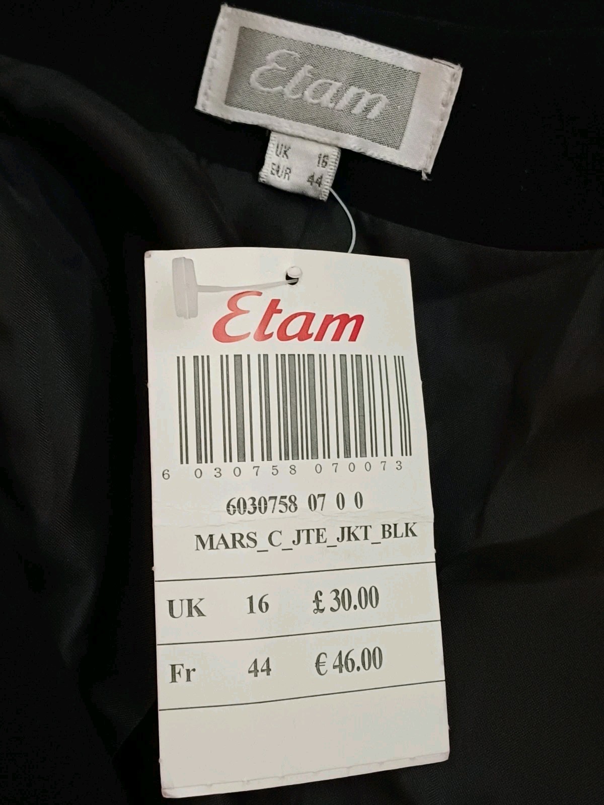 Etam Suit Vintage 90s Y2K Black Pencil Skirt & Blazer Jacket UK 14/16 New image 6