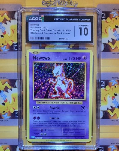 Pokemon Mewtwo 014/034 Holo Rare CLB Trading Card Game Classic CGC 10 Gem Mint
