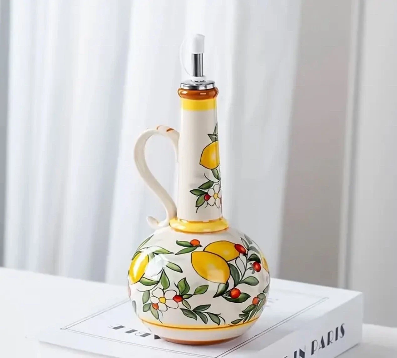 Ceramic Olive Oil Dispenser Bottle 700ml Hand Painted (includes a surprise gift
Opens in a new windo