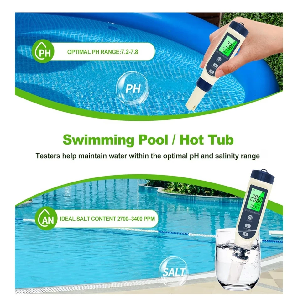 Pious PH Tester Digital, 5 in 1 PH Meter for Water/Salinity Meter/tds/ec - Image 2 of 4