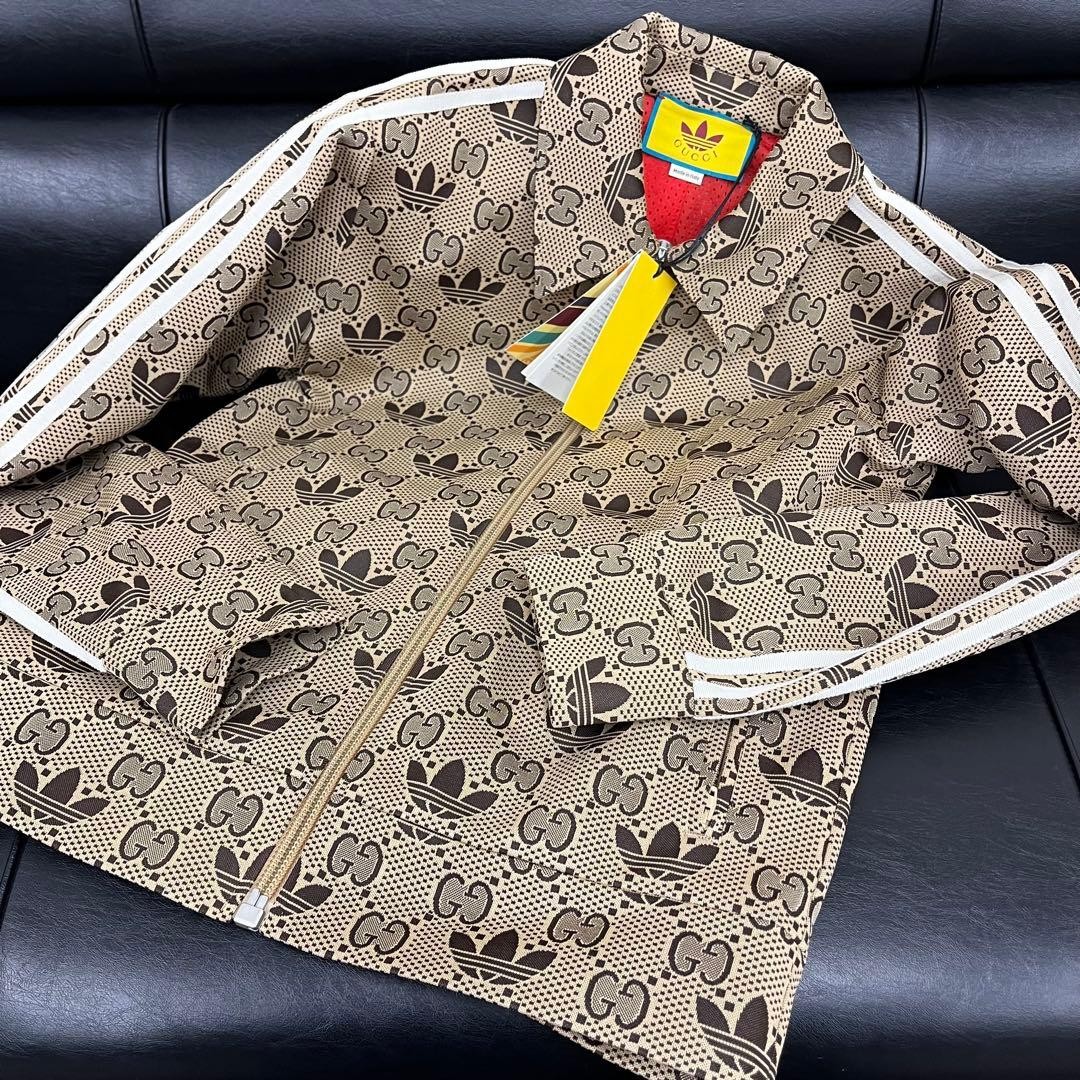 Gucci x adidas GG Trefoil Track Jacket Brown XS 23SS Monogram