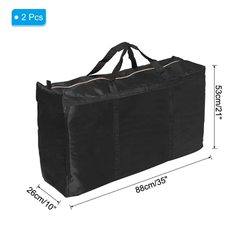 2Pcs 35x10x21" Camp Chair Replacement Bag Large Waterproof Storage Bag Black - Picture 2 of 8