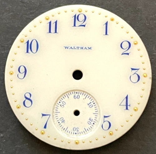 Antique Waltham 3/0s Fancy Pocket Watch Dial Parts 28.05mm Gold USA