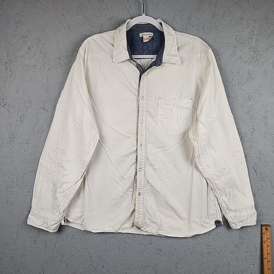 Carbon2Cobalt Shirt Mens Large White Button Dress Preppy Pocket Lightweight 