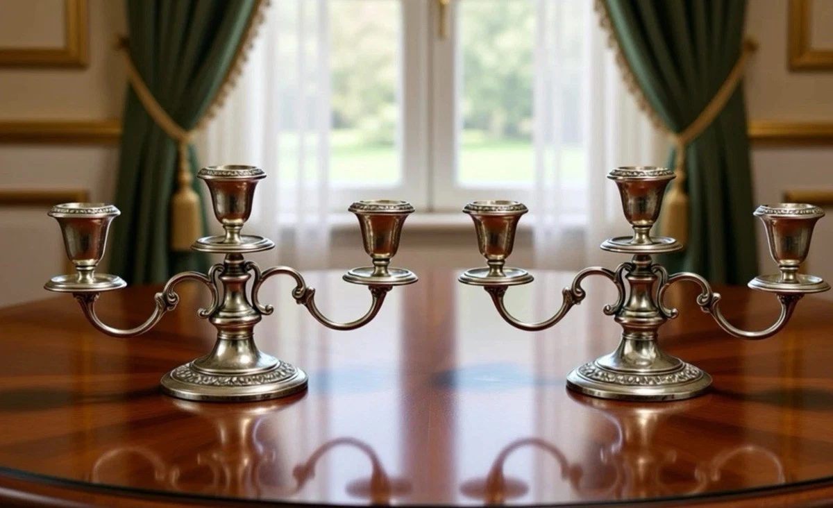 Gorham Strasbourg Antique US Sterling Silver Candlesticks