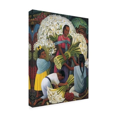 Wrapped Canvas Wall Art - Diego Rivera 'The Flower Vendor' Wall Art for Livin...