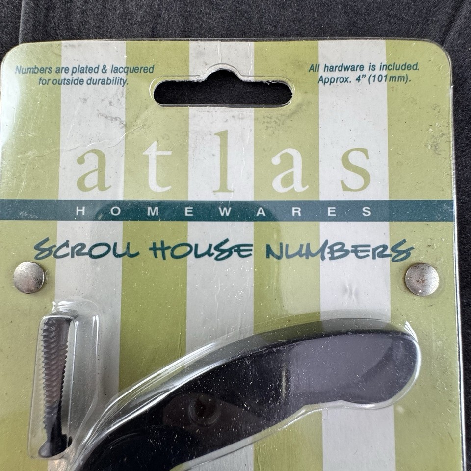 Atlas Scroll House Numbers 4” LG Scroll #6 Black #SCN6M-BL | eBay