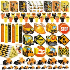 BenLouis 96Pcs Construction Party Favors Excavator Tractor Theme School Statione