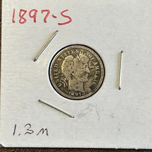 1897-S Barber Silver Dime/Low Mintage