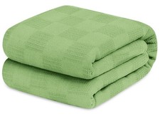 Avalon Bedding 100 Cotton Blankets King Size 108" x 90" , Sage Green