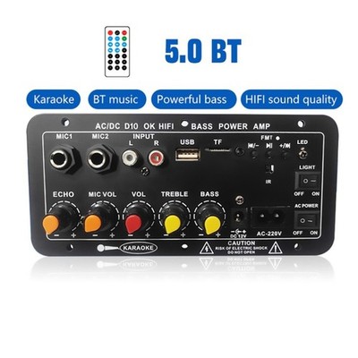Bluetooth 5.0 Verstärker Board 400W Karaoke Subwoofer AMP Modul Dual Mic