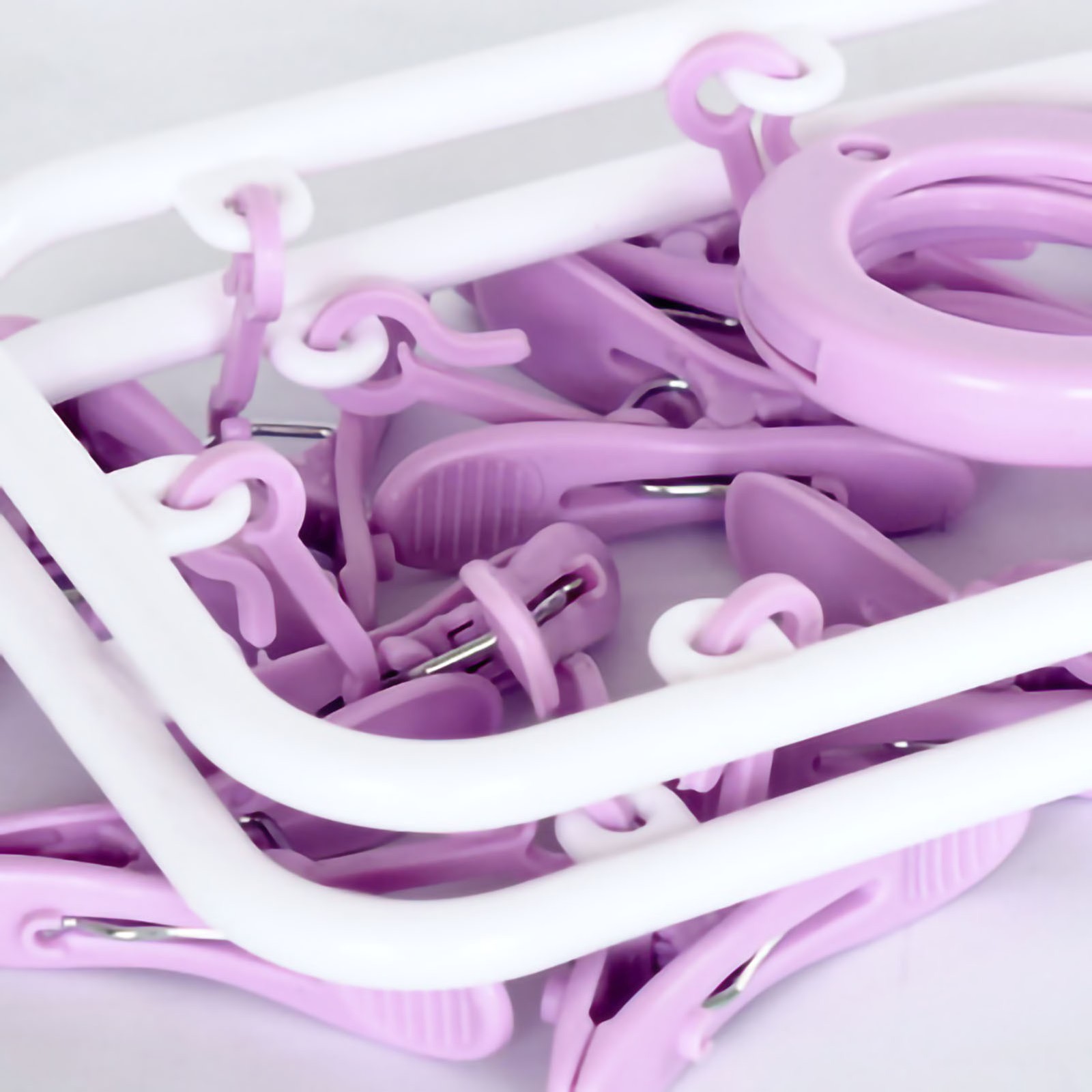 ✿ Drying Clip Rack Plastic Foldable Windproof Antiskid Underwear Sock Hanger