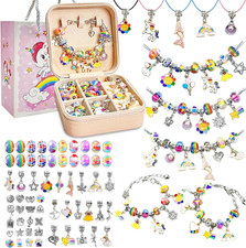 Charm Bracelet Making Kit for Girls 8-12, DIY Bead Jewelry Making Kit with Box,