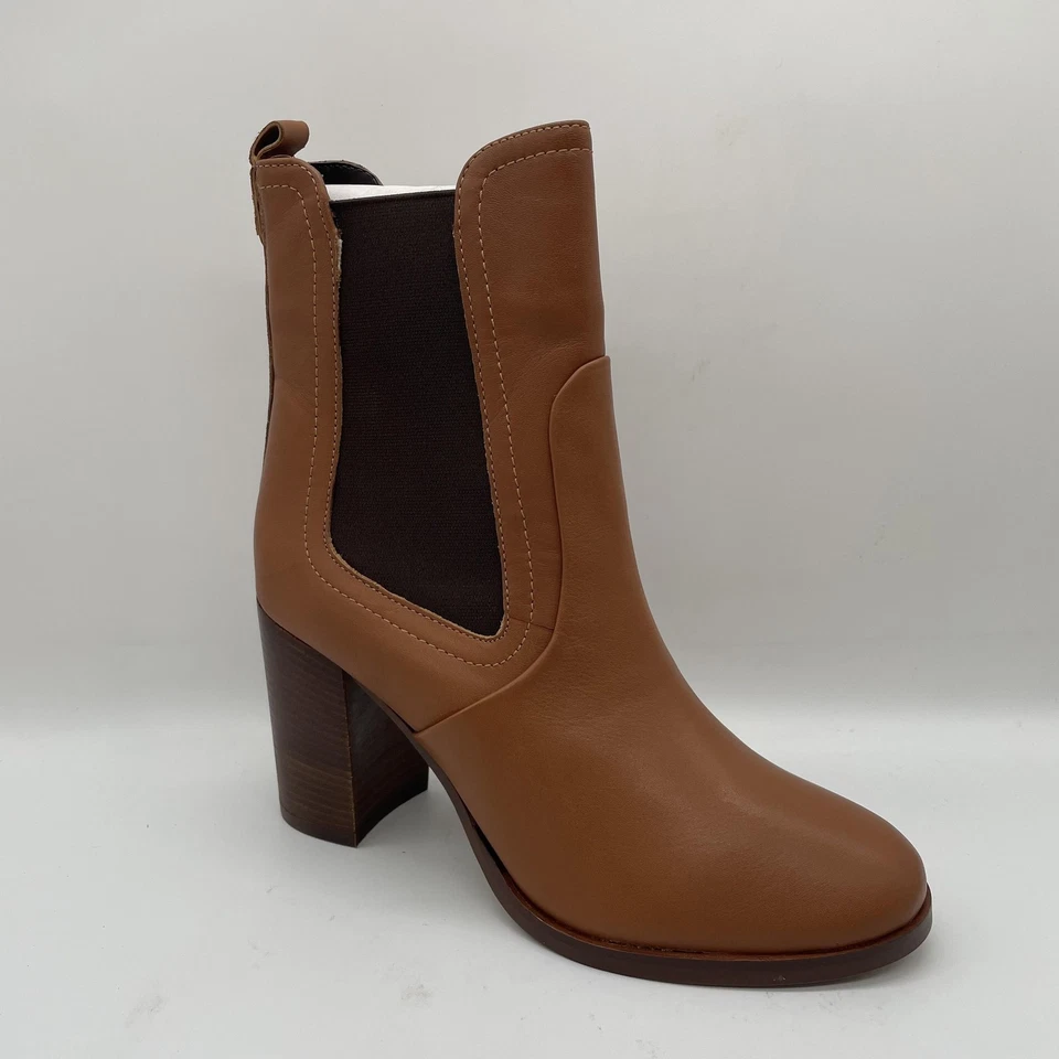 Ted Baker ботинки женщин размер 8,5 желтовато-коричневый кожаный каблук Chelsea Daphina платье туфли - Изображение 2 из 4