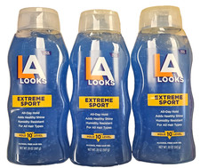 La Looks Hair Gel Extreme SPORT 20oz 3 pack BLUE NEW LOOK