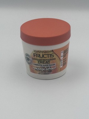  Garnier Fructis Damage Repairing Treat 1 Minute Hair Mask with Papaya 3.4FL 