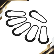 15 x Zipper Pull Replacement Extension Cord Handle Plastic U-Shape Tab Tag Black
