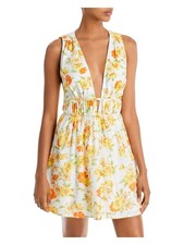 FAITHTHE BRAND Womens Fit + Flare Mini Dress White Sleeveless Lined Tie Front 10