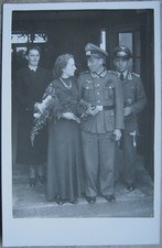 Foto-Karte Hochzeitsfoto - Trauzeuge Flugzeugführer-Abzeichen / Luftwaffendolch