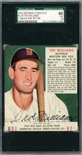 1952 Red Man Tobacco All-Star Team Ted Williams #AL-23 SGC 3 Auto A