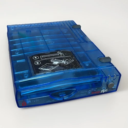 Iomega 100 MB USB Zip Drive Z100USB External Translucent Blue Tested & Works A