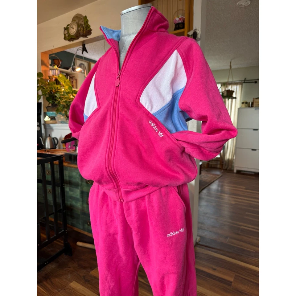 Adidas Grail Vintage 80s Pink Tracksuit Rare Colorblock M Retro Barbie - Image 3 of 4